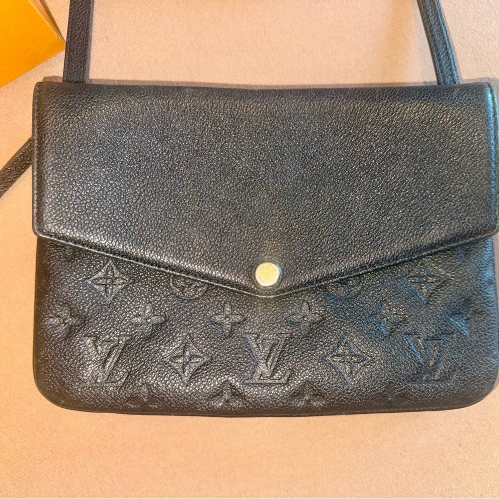 🖤Louis Vuitton Black Leather Twice Crossbody Purse🖤